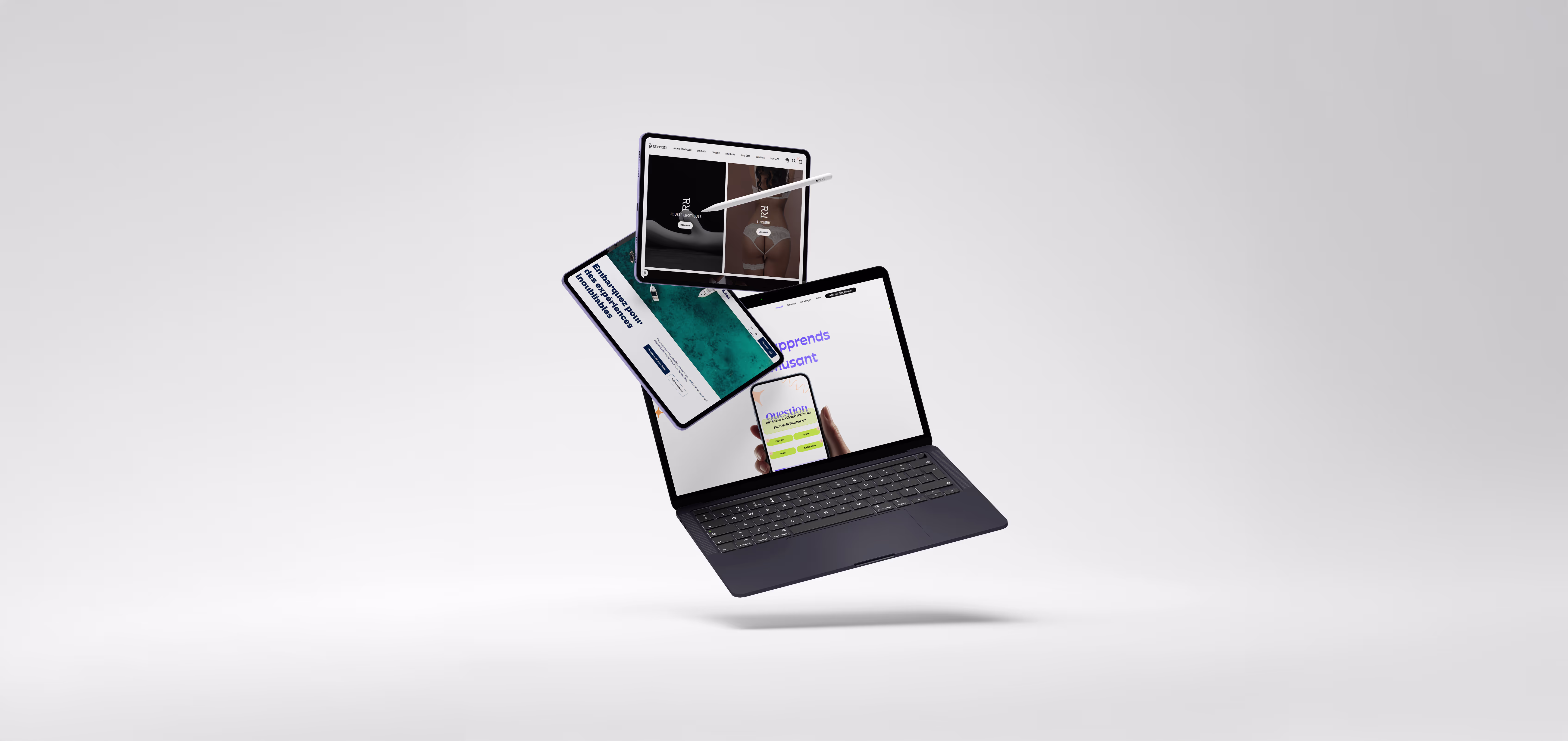 Mockup d'un site web fluide et performant